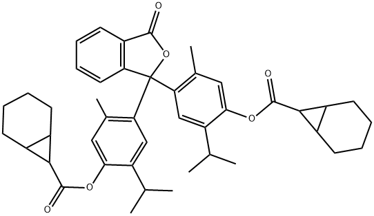 (3-oxo-1,3-dihydro-2-benzofuran-1,1-diyl)bis(2-isopropyl-5-methyl-4,1-phenylene) bisbicyclo[4.1.0]heptane-7-carboxylate,313343-39-4,结构式