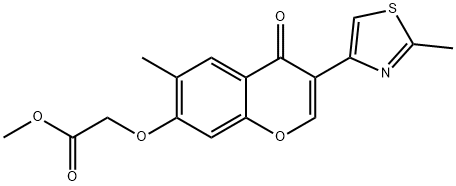 methyl 2-((6-methyl-3-(2-methylthiazol-4-yl)-4-oxo-4H-chromen-7-yl)oxy)acetate Structure