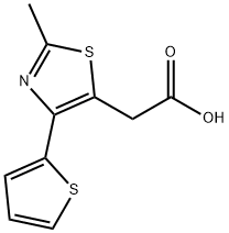 2-[2-methyl-4-(thiophen-2-yl)-1,3-thiazol-5-yl]acetic acid Struktur