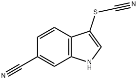 Thiocyanic acid, 6-cyano-1H-indol-3-yl ester Structure