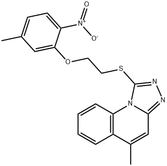 5-methyl-1-((2-(5-methyl-2-nitrophenoxy)ethyl)thio)-[1,2,4]triazolo[4,3-a]quinoline 结构式