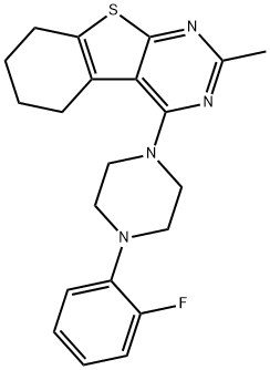 4-(4-(2-fluorophenyl)piperazin-1-yl)-2-methyl-5,6,7,8-tetrahydrobenzo[4,5]thieno[2,3-d]pyrimidine Structure