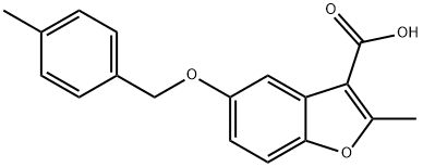 2-methyl-5-((4-methylbenzyl)oxy)benzofuran-3-carboxylic acid Structure