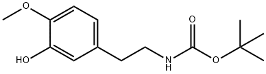 (3-羟基-4-甲氧基苯乙基)氨基甲酸叔丁酯 结构式