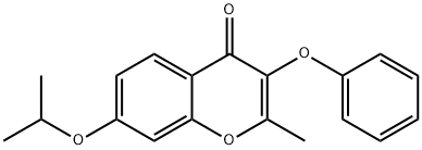 7-isopropoxy-2-methyl-3-phenoxy-4H-chromen-4-one Struktur