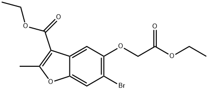 ethyl 6-bromo-5-(2-ethoxy-2-oxoethoxy)-2-methylbenzofuran-3-carboxylate Structure
