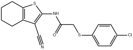 2-((4-chlorophenyl)thio)-N-(3-cyano-4,5,6,7-tetrahydrobenzo[b]thiophen-2-yl)acetamide Structure