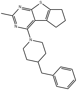 4-(4-benzylpiperidin-1-yl)-2-methyl-6,7-dihydro-5H-cyclopenta[4,5]thieno[2,3-d]pyrimidine Structure