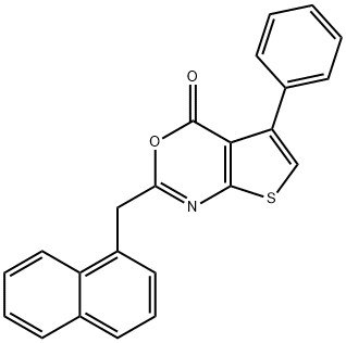 2-(naphthalen-1-ylmethyl)-5-phenyl-4H-thieno[2,3-d][1,3]oxazin-4-one Struktur