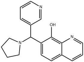 7-(pyridin-3-yl(pyrrolidin-1-yl)methyl)quinolin-8-ol Structure