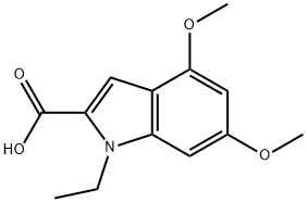 1-ethyl-4,6-dimethoxy-1H-indole-2-carboxylic acid Struktur