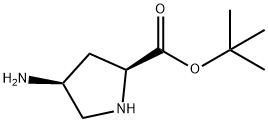 (4S)- 4-amino- L-Proline 1,1-dimethylethyl ester 化学構造式