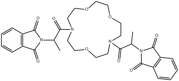 2,2-((1,4,10-trioxa-7,13-diazacyclopentadecane-7,13-diyl)bis(1-oxopropane-1,2-diyl))bis(isoindoline-1,3-dione) Struktur