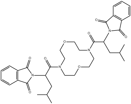 2,2-((1,7-dioxa-4,10-diazacyclododecane-4,10-diyl)bis(4-methyl-1-oxopentane-1,2-diyl))bis(isoindoline-1,3-dione) Structure
