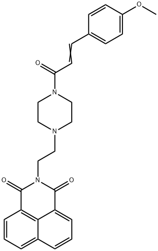 (E)-2-(2-(4-(3-(4-methoxyphenyl)acryloyl)piperazin-1-yl)ethyl)-1H-benzo[de]isoquinoline-1,3(2H)-dione Struktur