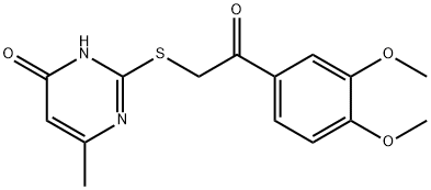2-((2-(3,4-dimethoxyphenyl)-2-oxoethyl)thio)-6-methylpyrimidin-4(3H)-one Struktur