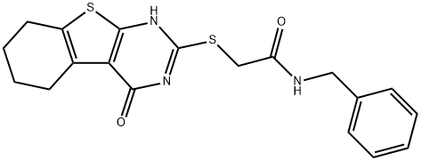 N-benzyl-2-((4-oxo-3,4,5,6,7,8-hexahydrobenzo[4,5]thieno[2,3-d]pyrimidin-2-yl)thio)acetamide Struktur