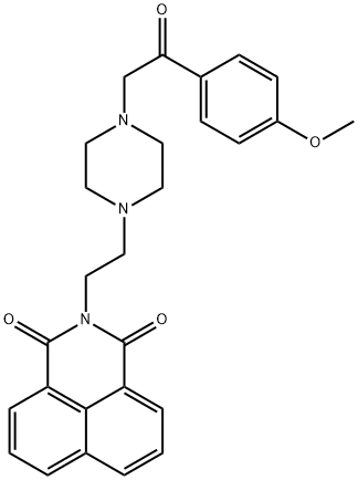 2-(2-(4-(2-(4-methoxyphenyl)-2-oxoethyl)piperazin-1-yl)ethyl)-1H-benzo[de]isoquinoline-1,3(2H)-dione Struktur