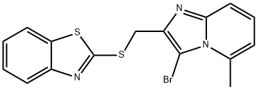 2-(((3-bromo-5-methylimidazo[1,2-a]pyridin-2-yl)methyl)thio)benzo[d]thiazole Struktur