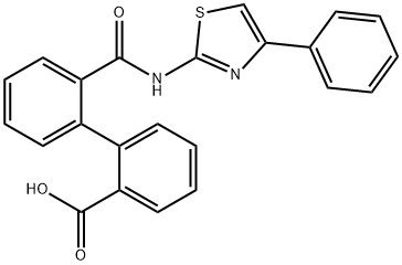 2-((4-phenylthiazol-2-yl)carbamoyl)-[1,1-biphenyl]-2-carboxylic acid Structure