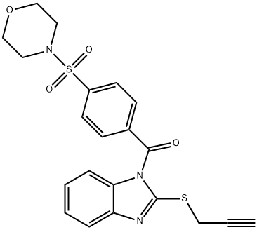 (4-(morpholinosulfonyl)phenyl)(2-(prop-2-yn-1-ylthio)-1H-benzo[d]imidazol-1-yl)methanone Structure