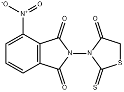 4-nitro-2-(4-oxo-2-thioxothiazolidin-3-yl)isoindoline-1,3-dione Struktur