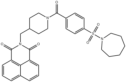 2-((1-(4-(azepan-1-ylsulfonyl)benzoyl)piperidin-4-yl)methyl)-1H-benzo[de]isoquinoline-1,3(2H)-dione Structure