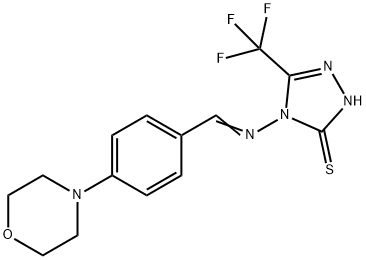 (E)-4-((4-morpholinobenzylidene)amino)-5-(trifluoromethyl)-4H-1,2,4-triazole-3-thiol Struktur