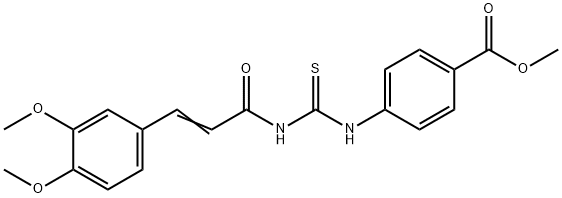 methyl 4-[({[3-(3,4-dimethoxyphenyl)acryloyl]amino}carbonothioyl)amino]benzoate Structure