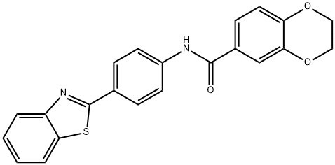 N-(4-(benzo[d]thiazol-2-yl)phenyl)-2,3-dihydrobenzo[b][1,4]dioxine-6-carboxamide Struktur