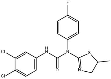 3-(3,4-dichlorophenyl)-1-(4-fluorophenyl)-1-(5-methyl-4,5-dihydro-1,3-thiazol-2-yl)urea, 329182-61-8, 结构式