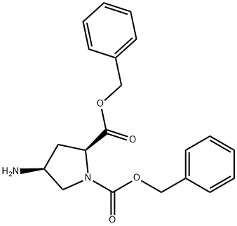 1,2-Pyrrolidinedicarboxylic acid, 4-amino-, 1,2-bis(phenylmethyl) ester, (2S,4S)- Structure