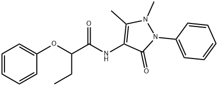 N-(1,5-dimethyl-3-oxo-2-phenylpyrazol-4-yl)-2-phenoxybutanamide Struktur