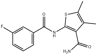 2-[(3-fluorobenzoyl)amino]-4,5-dimethylthiophene-3-carboxamide Struktur