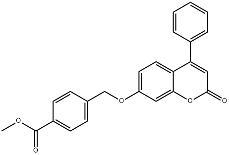 methyl 4-(((2-oxo-4-phenyl-2H-chromen-7-yl)oxy)methyl)benzoate Struktur