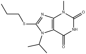 7-isopropyl-3-methyl-8-(propylthio)-3,7-dihydro-1H-purine-2,6-dione,331675-01-5,结构式