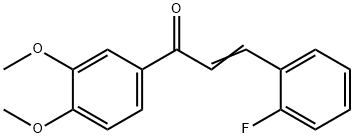 (2E)-1-(3,4-dimethoxyphenyl)-3-(2-fluorophenyl)prop-2-en-1-one Struktur