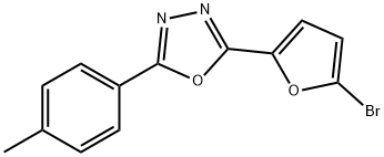 2-(5-bromofuran-2-yl)-5-(4-methylphenyl)-1,3,4-oxadiazole Struktur