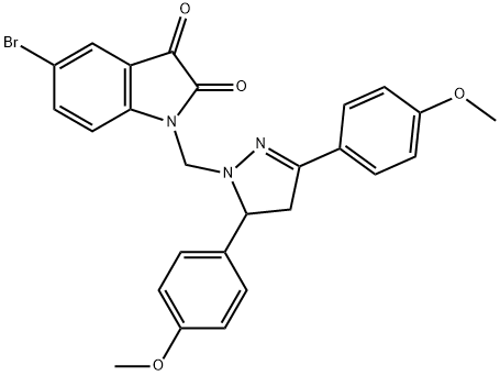 331988-66-0 1-((3,5-bis(4-methoxyphenyl)-4,5-dihydro-1H-pyrazol-1-yl)methyl)-5-bromoindoline-2,3-dione