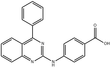 4-((4-苯基喹唑啉-2-基)氨基)苯甲酸, 332102-09-7, 结构式