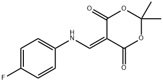 5-[(4-fluoroanilino)methylidene]-2,2-dimethyl-1,3-dioxane-4,6-dione Struktur