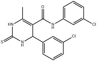 N,4-bis(3-chlorophenyl)-6-methyl-2-thioxo-1,2,3,4-tetrahydropyrimidine-5-carboxamide Structure