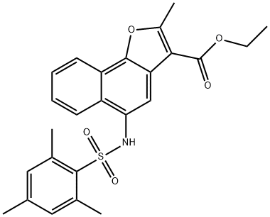 ethyl 2-methyl-5-((2,4,6-trimethylphenyl)sulfonamido)naphtho[1,2-b]furan-3-carboxylate Struktur