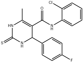 N-(2-chlorophenyl)-4-(4-fluorophenyl)-6-methyl-2-thioxo-1,2,3,4-tetrahydropyrimidine-5-carboxamide Struktur