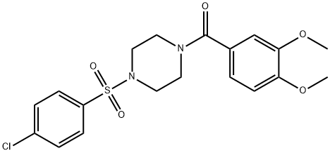 (4-((4-chlorophenyl)sulfonyl)piperazin-1-yl)(3,4-dimethoxyphenyl)methanone Struktur