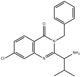 2-(1-Amino-2-methylpropyl)-3-benzyl-7-chloroquinazolin-4(3H)-one, 336119-88-1, 结构式