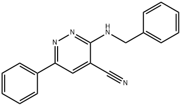3-(苯甲基氨基)-6-苯基哒嗪-4-甲腈, 338751-60-3, 结构式