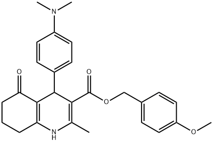 4-methoxybenzyl 4-[4-(dimethylamino)phenyl]-2-methyl-5-oxo-1,4,5,6,7,8-hexahydroquinoline-3-carboxylate Structure