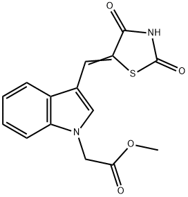 methyl 2-[3-[(E)-(2,4-dioxo-1,3-thiazolidin-5-ylidene)methyl]indol-1-yl]acetate,348576-51-2,结构式