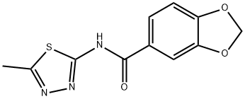 N-(5-methyl-1,3,4-thiadiazol-2-yl)benzo[d][1,3]dioxole-5-carboxamide Struktur
